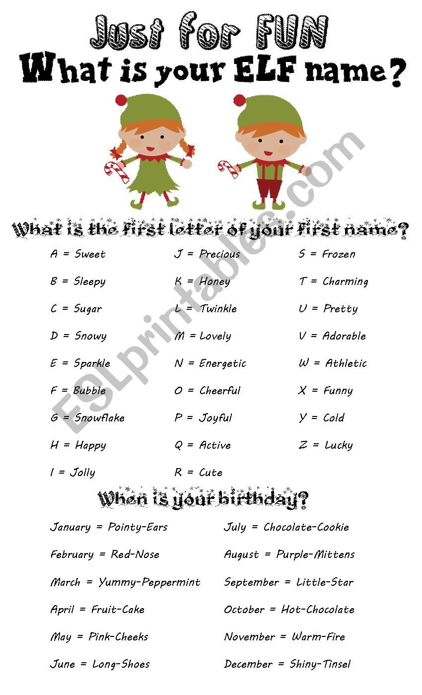 what is your elf name